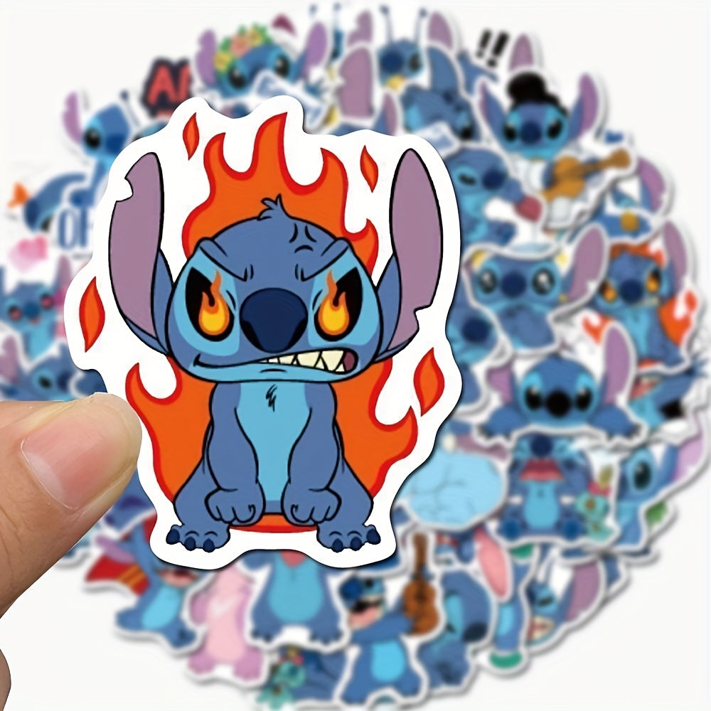 100pcs Stitch Stickers Waterproof Cartoon Decals Pink Designs Stitch Text