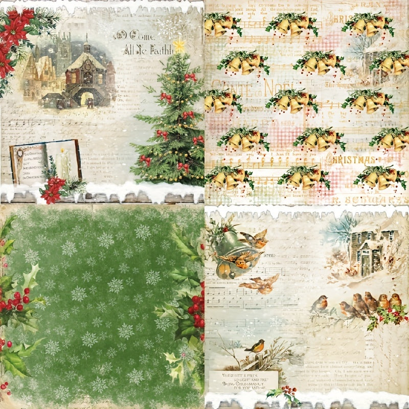 DIY Album Scrapbook Vintage Christmas Background Paper 6 inch
