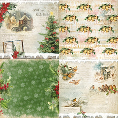 DIY Album Scrapbook Vintage Christmas Background Paper 6 inch