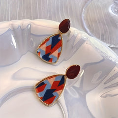 Irregular Patch Earrings Light Sense Square Round Face Jewelry