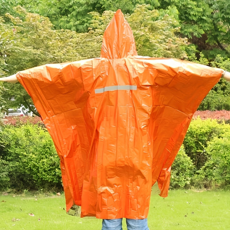 Waterproof Emergency Survival Raincoat Portable Reflective Blanket