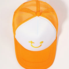 Printed Trucker Hat Block Baseball Cap Adjustable Mesh Sunshade Dad Hat