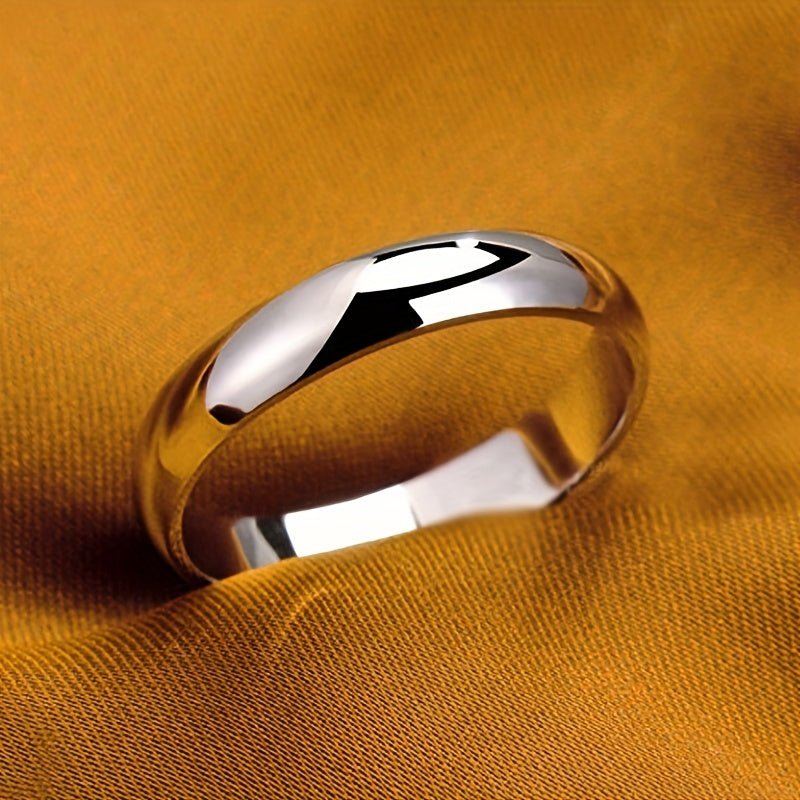Men's Silver Stainless Steel Ring Wedding Bands Couple's Faux Jewelry