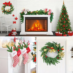 24pcs Holiday Christmas Pine Needles Artificial Green Pine Branches