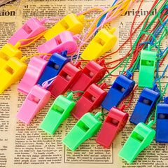 24pcs Portable Plastic Whistle for Sports and Emergencies