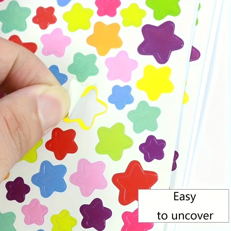 18 Sheets Small Stars Love Heart Round Sticker Labels
