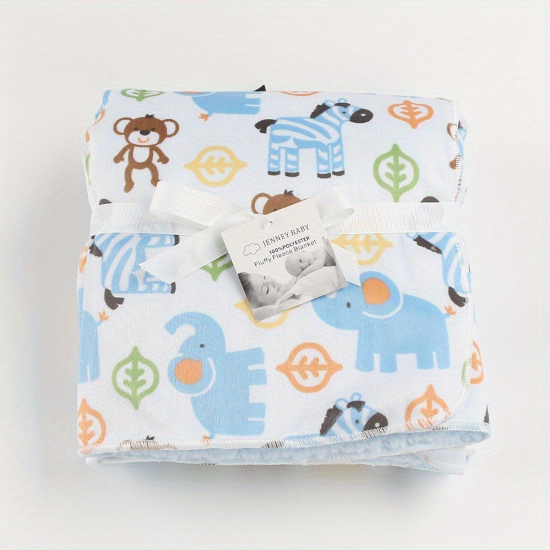 Double Layered Baby Lamb Blanket Cartoon Printed For All Seasons