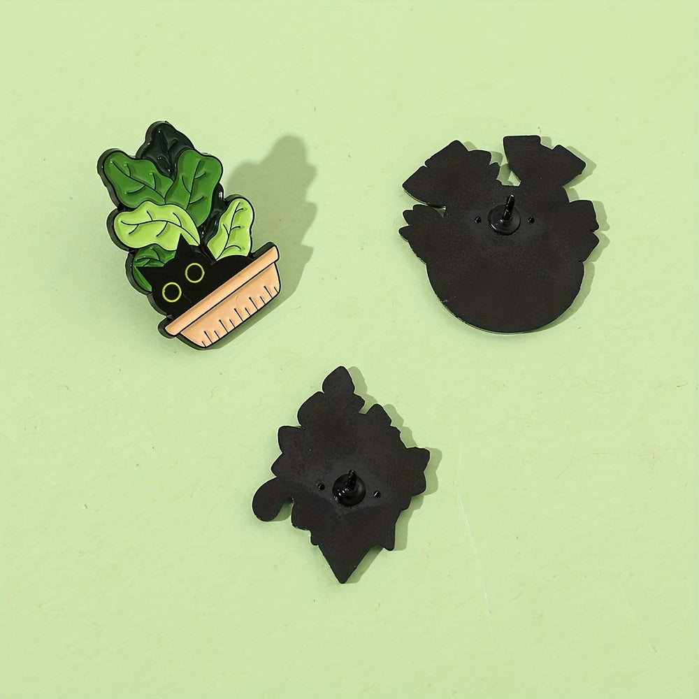 Funny Hiding Cat Enamel Pins Metal Paint Badges For Backpacks Clothing