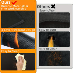 Fireproof Double Sided BBQ Mat for Outdoor BBQ & Indoor Fireplace