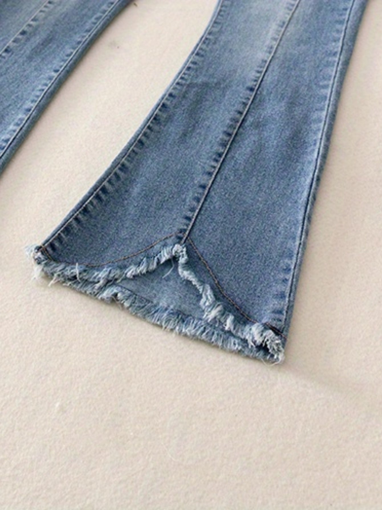 Girls Flared Tassel Jeans Denim Pants For Summer Kids