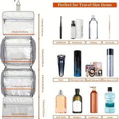 Striped Pattern Comestic Storage Bag Foldable Hanging Makeup Bag