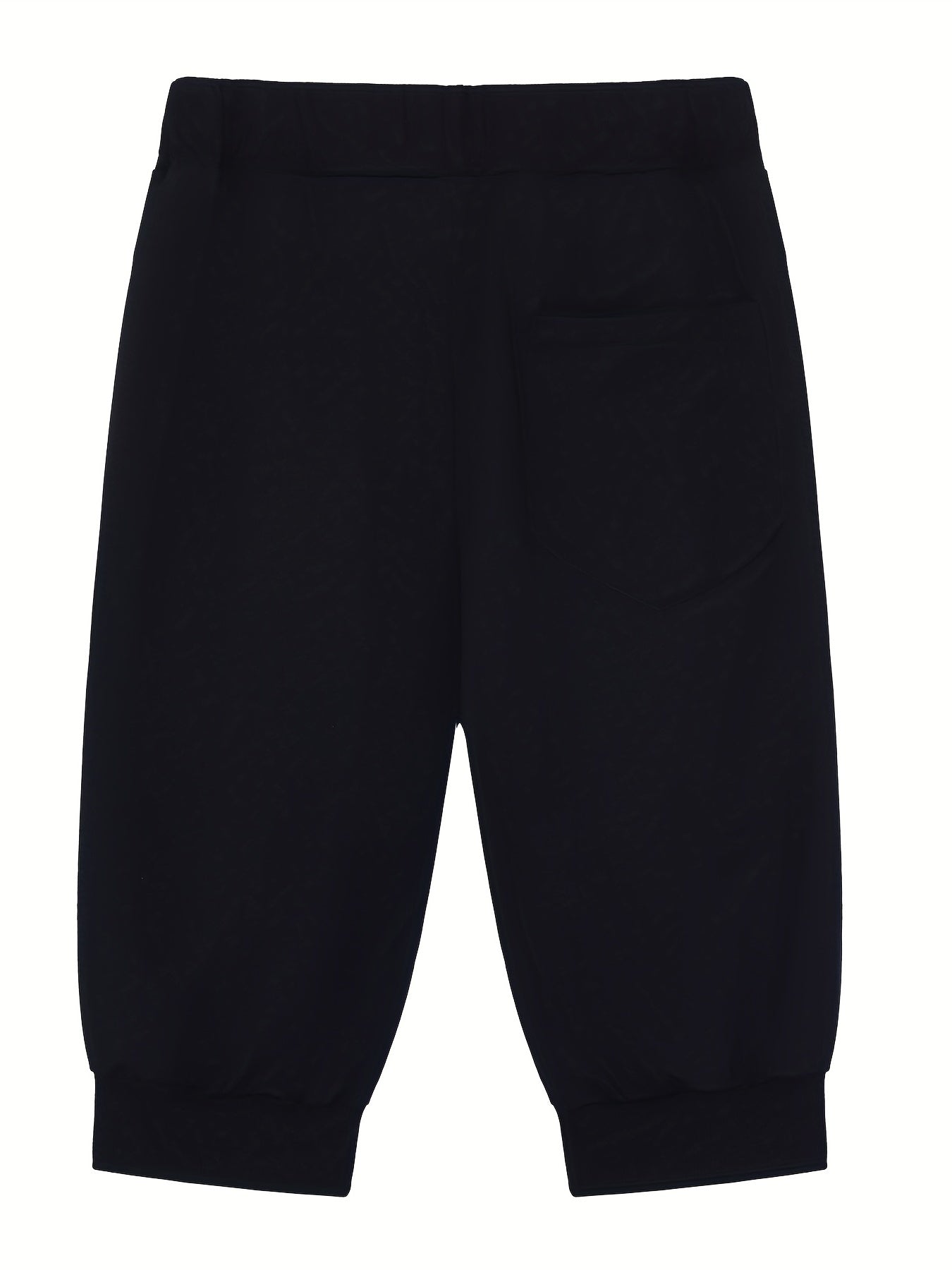 Skull Pattern Comfy Shorts Men's Casual Solid Knee Long Shorts