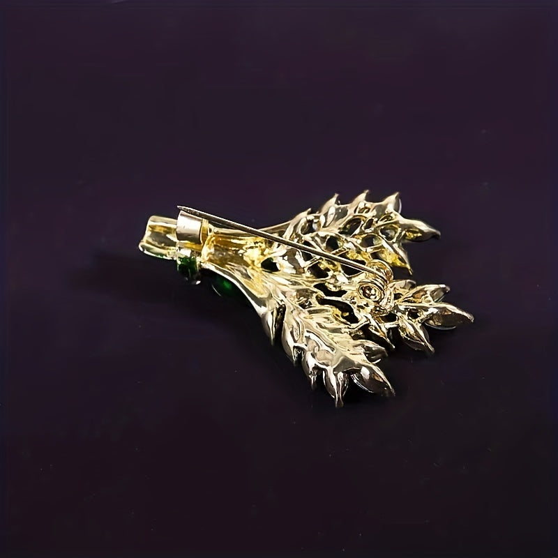 Vintage Lavender Rhinestone Wings Brooch For Men Suit Rhinestone Brooch