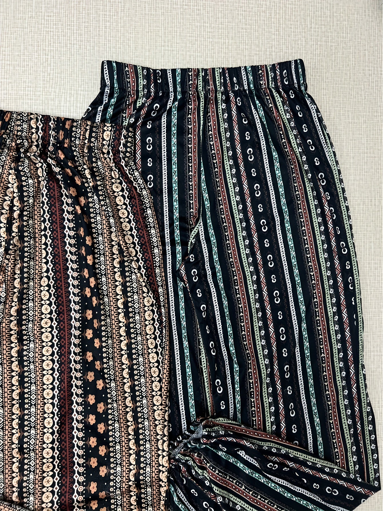 Floral Print Sleep Bottoms Cozy Solid Elastic Waistband Pants Women's Sleepwear