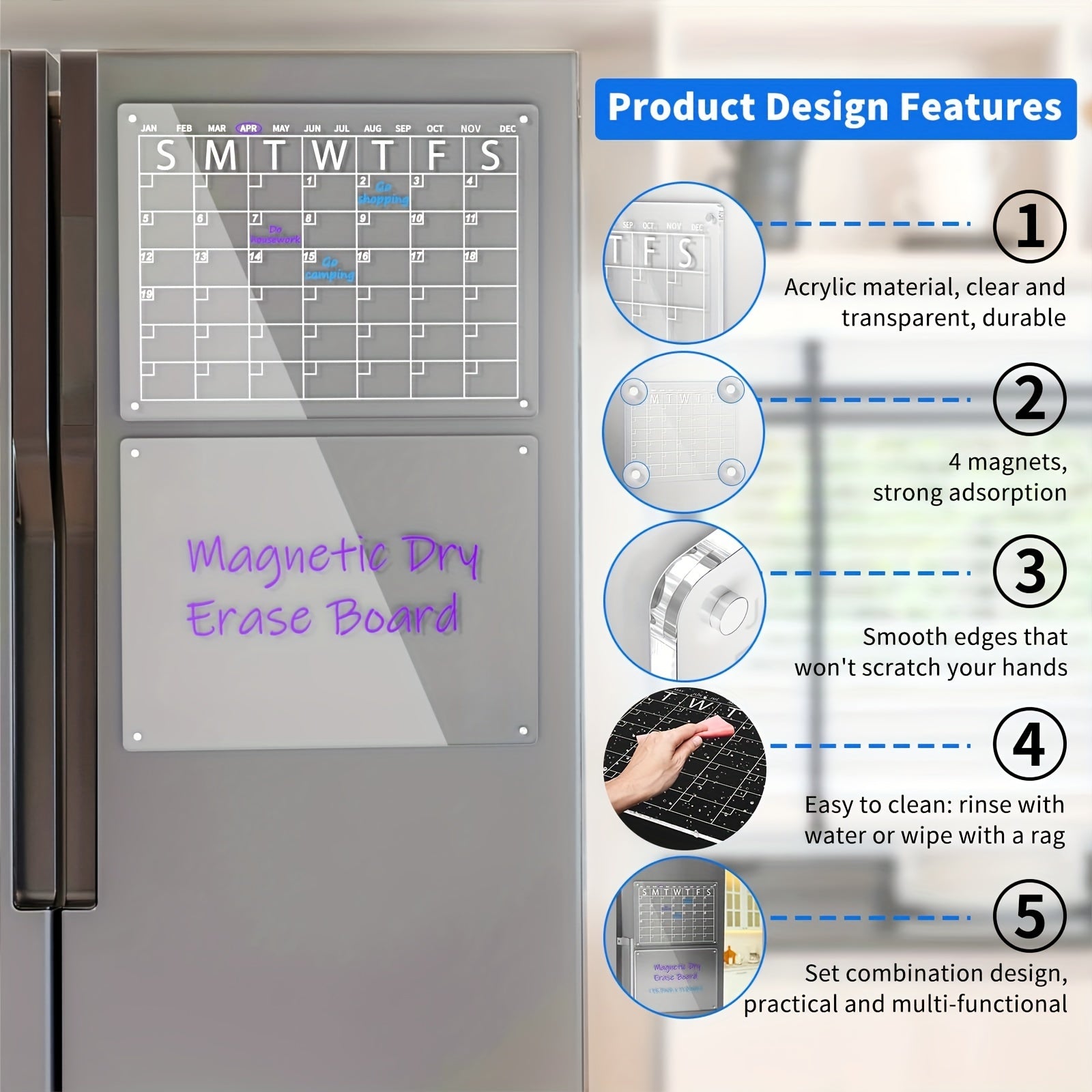 Acrylic Weekly Planner Board Magnetic Dry Erase