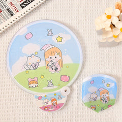 Mini Cloth Folding Fan Cartoon Portable Pattern For Kids