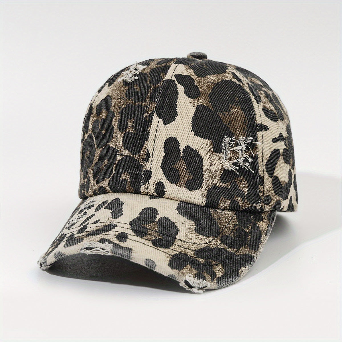 Leopard Print Ponytail Baseball Cap Sun Hat