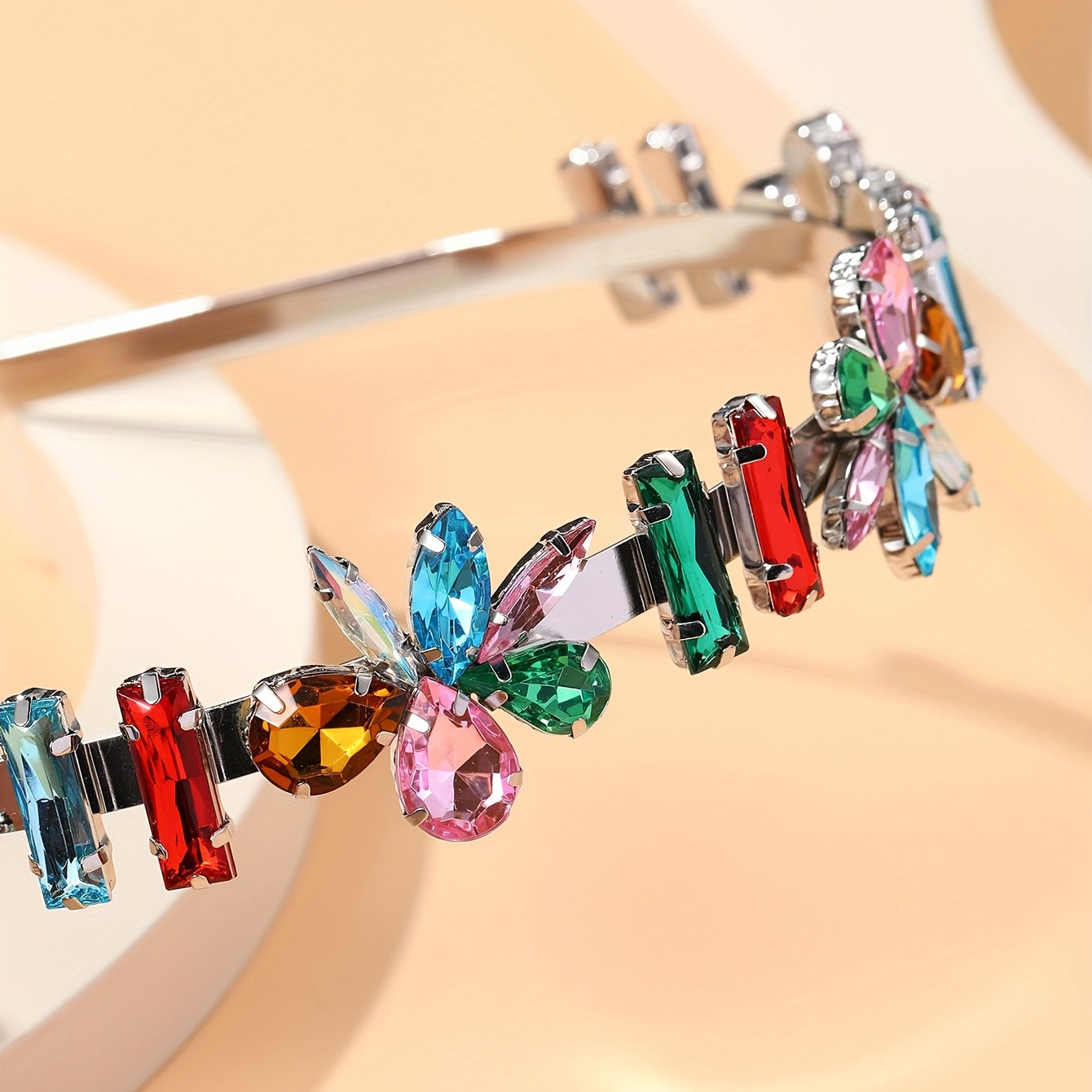 Colorful Rhinestone Alloy Hair Hoop for Daily Party Use