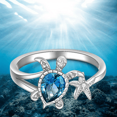 Turtle Starfish Alloy Ring Holiday Party Girls Gift