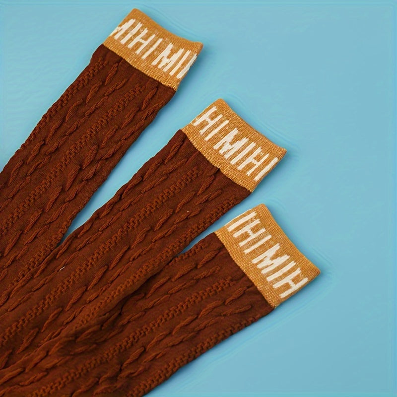 3 Pairs Letter Print Socks for Women