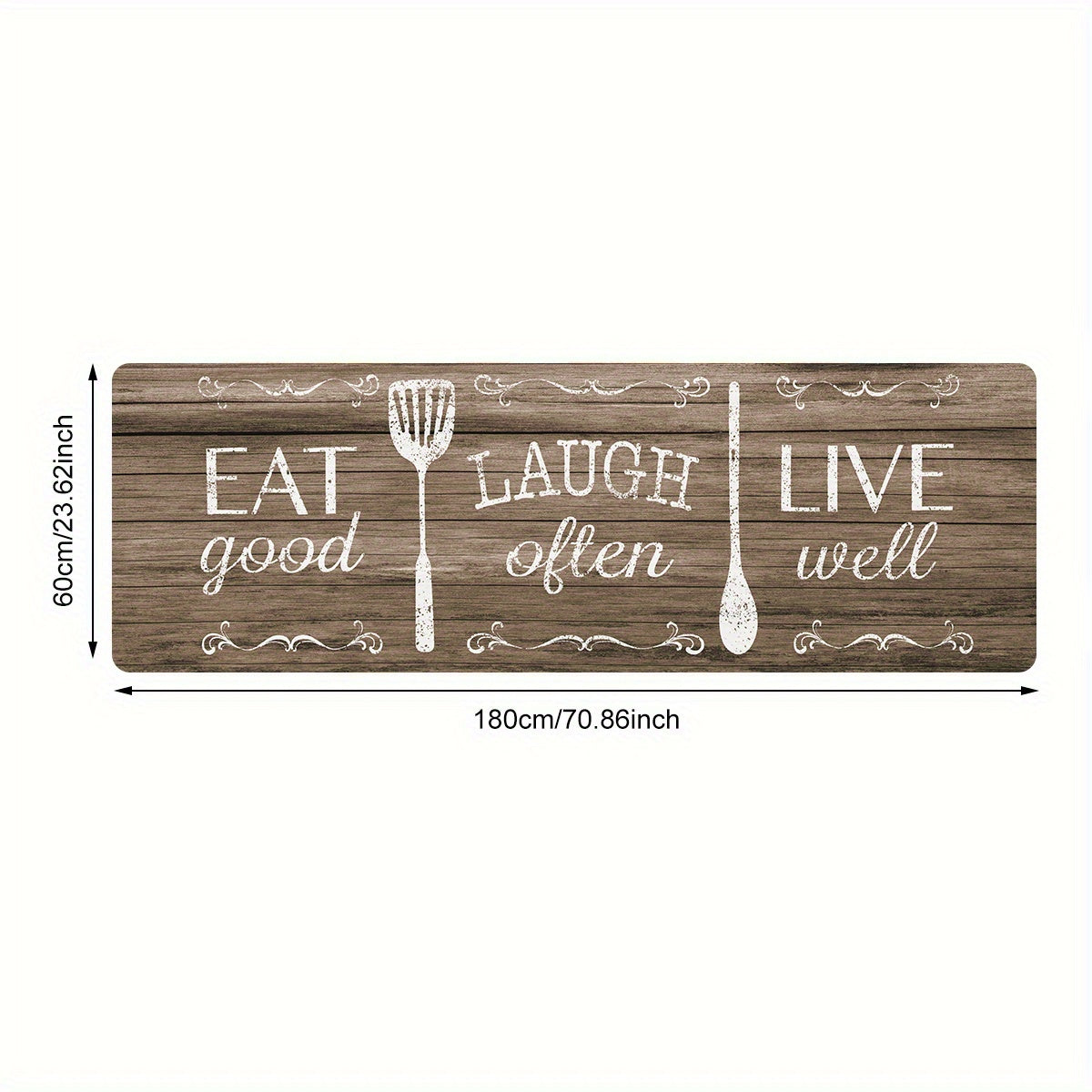 Retro Graphic Printing Kitchen Rug Waterproof Non Slip Floor Mat