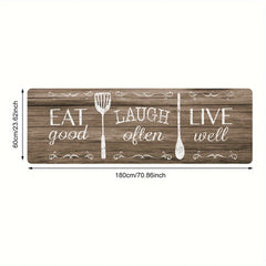 Retro Graphic Printing Kitchen Rug Waterproof Non Slip Floor Mat