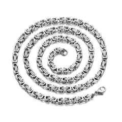 304 Stainless Steel Mens Byzantine Chain Plated Jewelry Set
