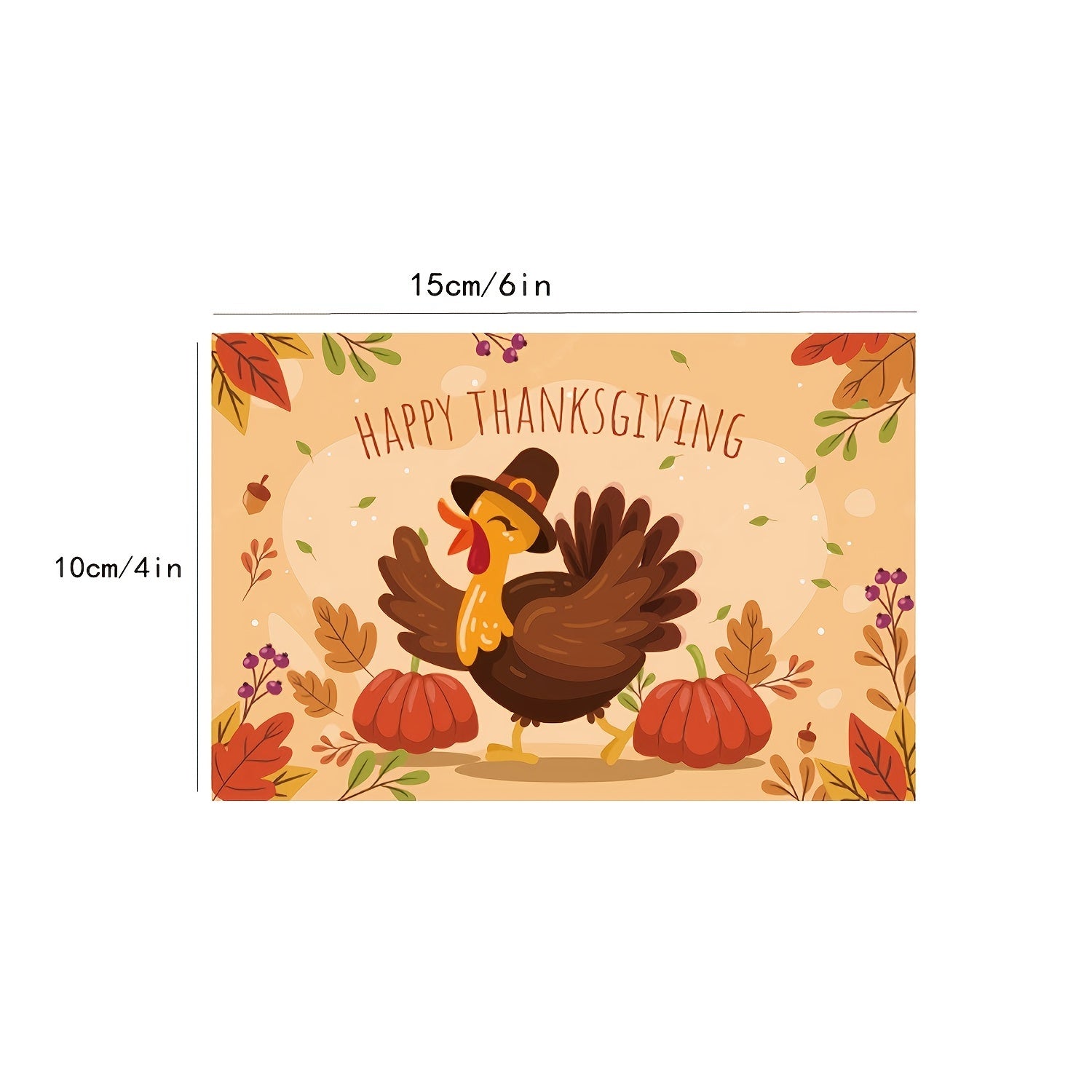 6pcs Thanksgiving Greeting Card w/ Envelope