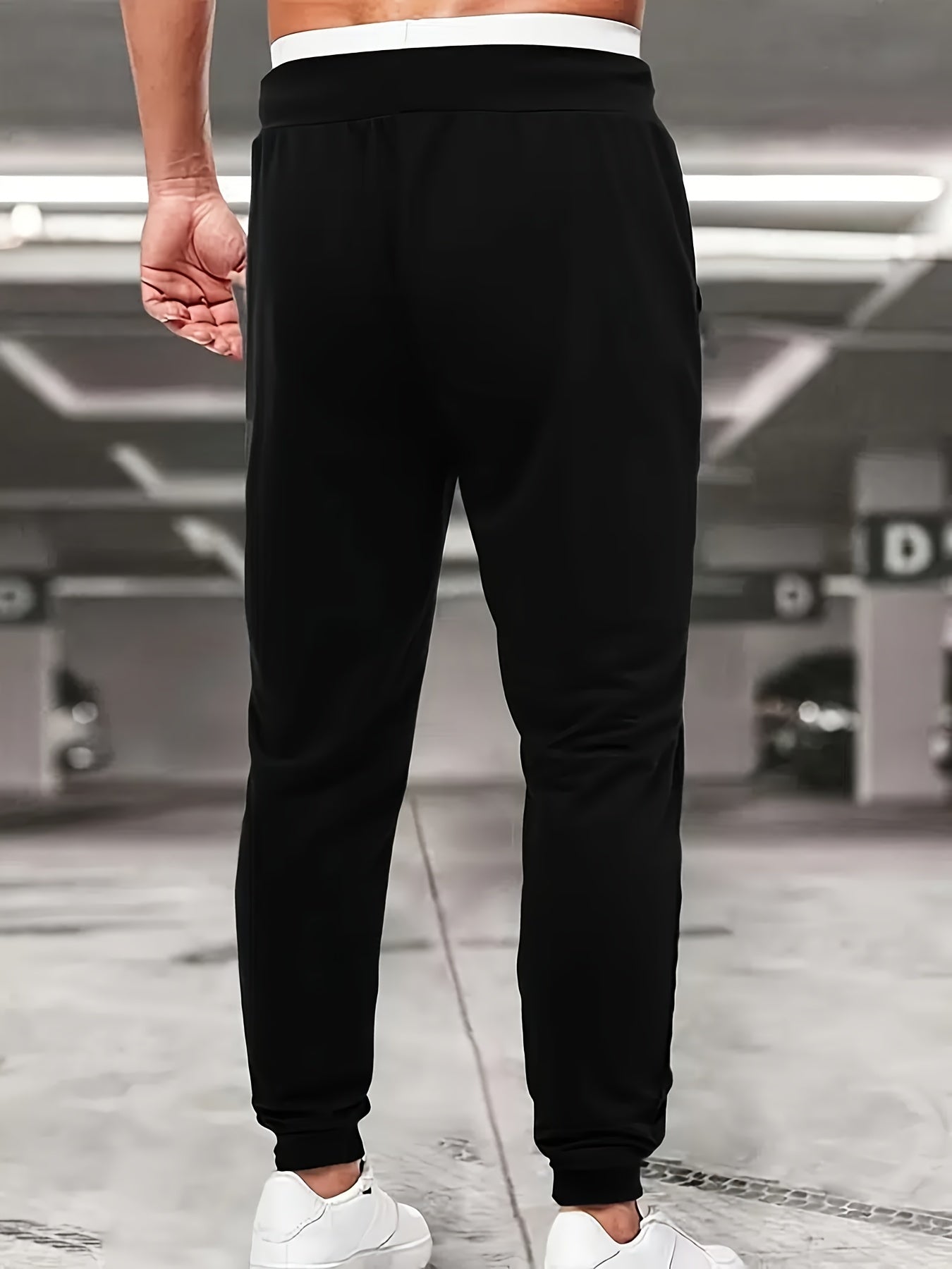 Men's Cartoon Print Elastic Waist Sports Pants
