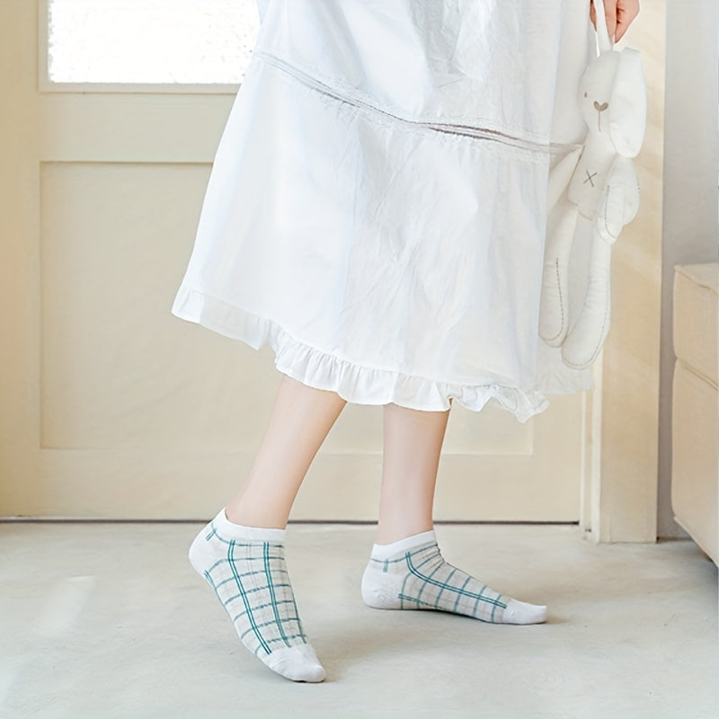 Floral Print & Ruffle Ankle Socks for Women