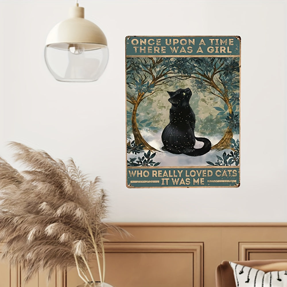 Retro Cat Decoration Painting & Tin Metal Sign
