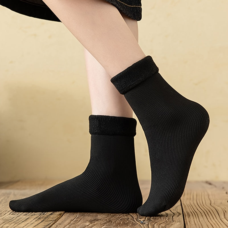 5 Pairs Thick & Warm Plush Snow Socks Women's Stocking