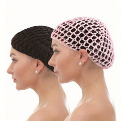 2pcs Crochet Hair Net Hollow Out Sleeping Hat Hair Protective Accessories