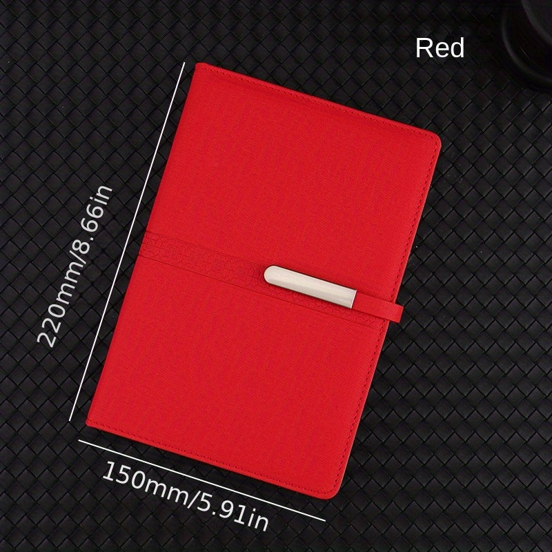 A5 Leather Notebook with Metal Buckle - Business & Office Essential