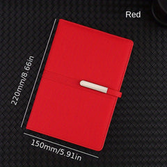 A5 Leather Notebook with Metal Buckle - Business & Office Essential