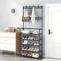 Clothes Storage Rack With Shoe Storage Stand