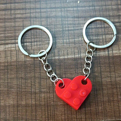 Heart Shape Building Block Keychain Couple Friendship Family Gift