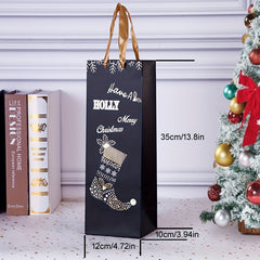 12pcs Christmas Wine Bag Gift Bag Festive Red Wine Gift Bags