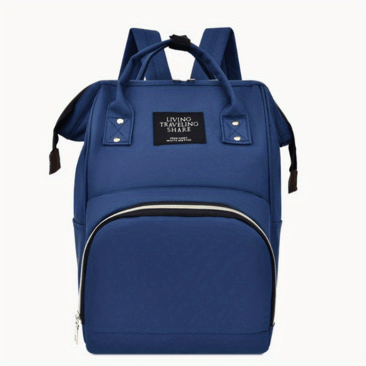 Mommy Bag Canvas Backpack Women's Bag with Bottle Bag