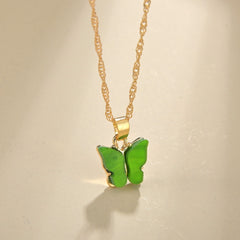 Butterfly Pendant Necklace Dainty Chain Neck Jewelry Birthday Gift