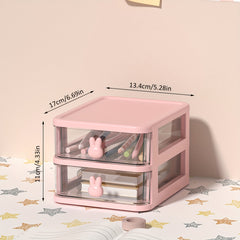 1pc Rabbit Handle Storage Box College Style Desktop Storage Box Teenager Gift