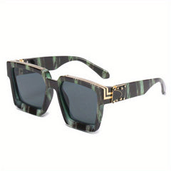 Square Graphic Frame Sunglasses UV400
