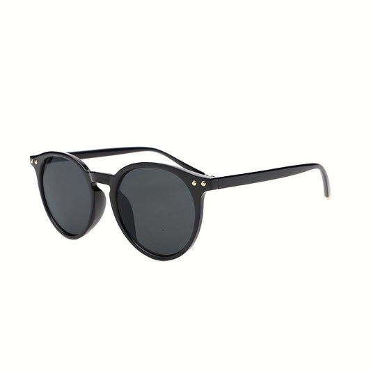 Round Frame Sunglasses Rivet Decor UV400