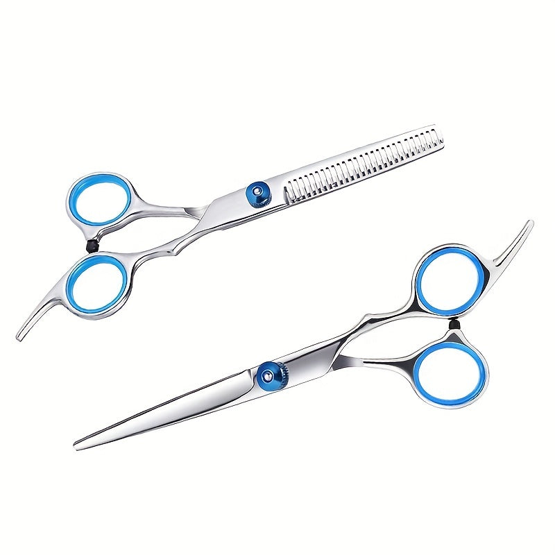 Pro Hair Cutting Thinning Scissors Set with Cape, Comb, Salon Accessories
