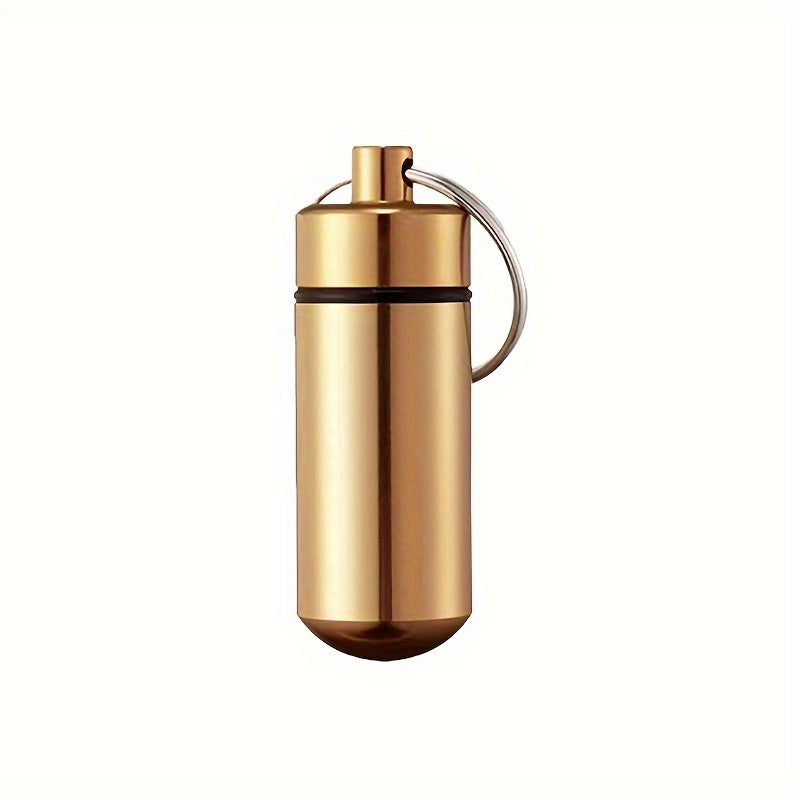Portable Aluminum Keychain Pill Box Waterproof Travel Meds Storage