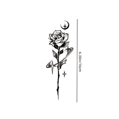 Rose In Starry Night Waterproof Tattoo Sticker