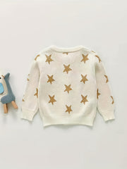 Baby Star Knit Sweater Coat Button Cardigan Top