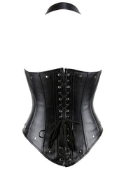  Punk Shapewear PU Leather Halter Underbust Corset