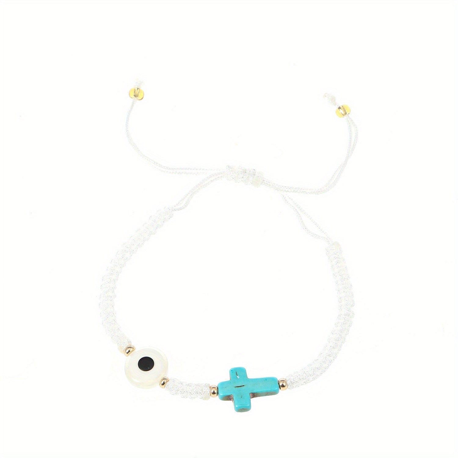 Devil's Eye Turquoise Cross Bracelet Mexican Beach Jewelry