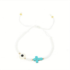 Devil's Eye Turquoise Cross Bracelet Mexican Beach Jewelry